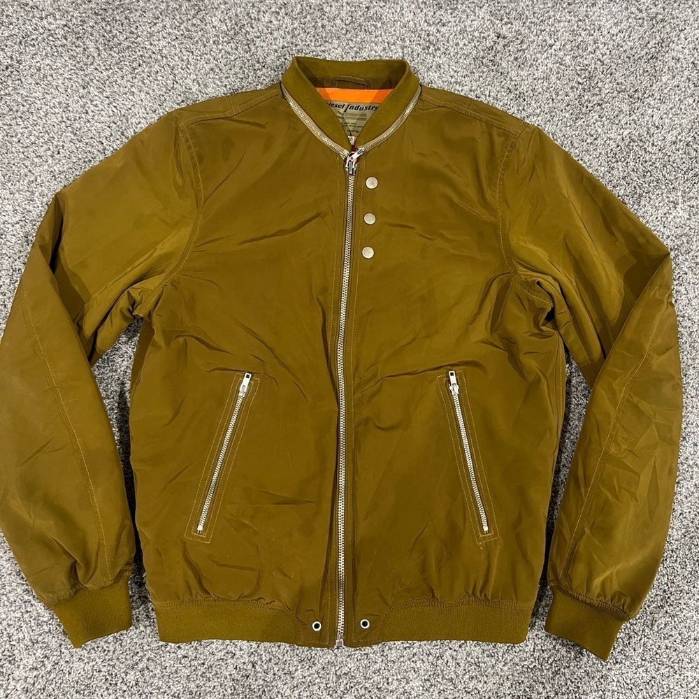 Vintage Diesel Industry Green Insulated Bomber Zip Up Jacket Men’s Size Large